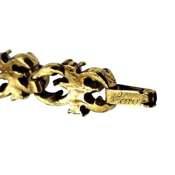 Vintage Coro Rhinestone Bracelet Pink Blue Purple Topaz Yellow Imitation Faux Pe - Picture 6 of 9